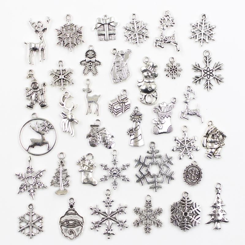 30Pcs Charms Sun Moon Horse Crown Leaf Fish Clover Antique Bronze Silver Color Mixed Pendants Diy Making Findingstibetan Jewelry