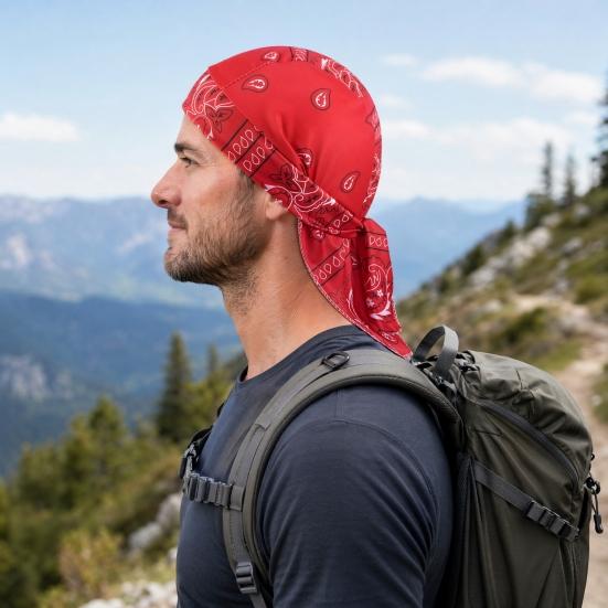 Cappello da Pirata in Tessuto Traspirante con Stampa di Anacardi Poliestere Spandex 1 Pezzo