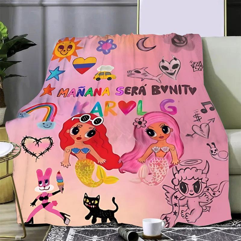 Karol G Manana Sera Bonito Printed Blanket Picnic Blankets Warm Blanket Soft and Comfortable Blanket Home Travel Birthday Gift
