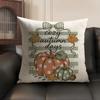 Fall Thanksgiving Maple Leaf Cushion Cover Linen Organic Fabric DoubleSided Printing Sofa Breathable Home Decor Pillow Case