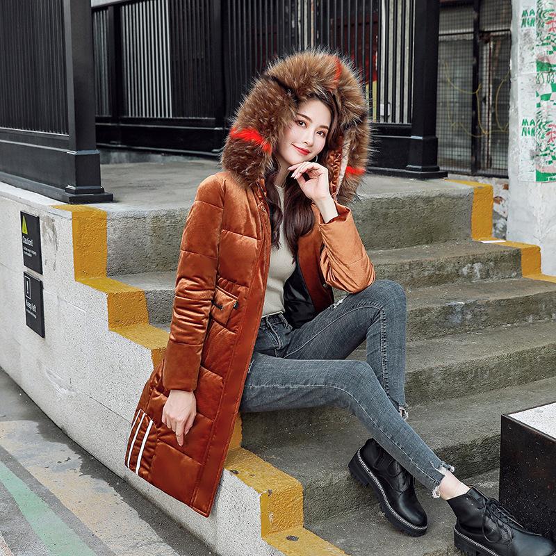 Medium and Long Winter Knee Jacket Padded Jacket, New Korean Version Slim-fitting Thickened Padded Jacket