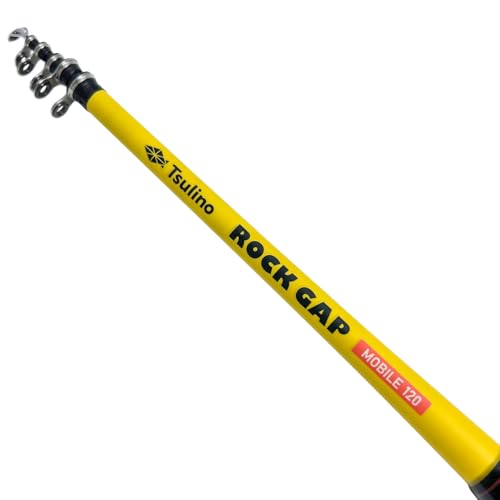 Tsulino ROCKGAP MOBILE 120 Kompakte Rute/Teleskop-Eisangelrute/Für Angeln von Molen, Stegen und Wellenbrechern!