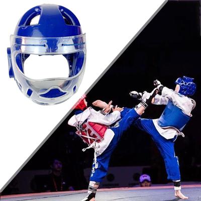 Karate Huvudbonader Huvudskydd Lättviktsfull täckande boxning med ansiktsskydd för