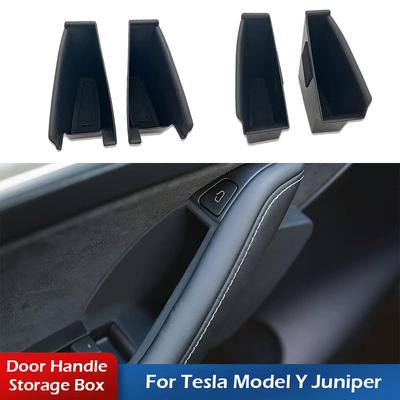 Side Door Handle Storage Box for Model Y Juniper 2025 2026 Door Slot Pockets Tray Organizer Interior Accessories