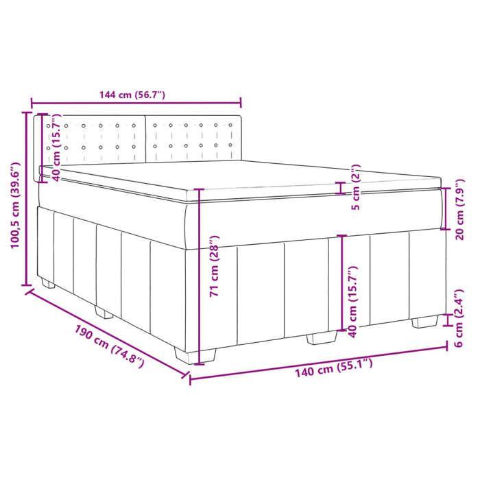 VidaXL Sommier à lattes de lit avec matelas Gris clair 140x190cm Tissu 3287077
