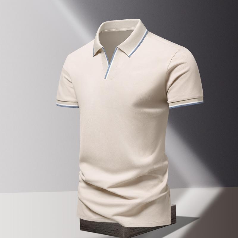 POLO Shirt Men's Summer Fashion Ice Silk Quick Drying Short Sleeved T-shirt Solid Color Loose Business Collar Pure Cotton Top