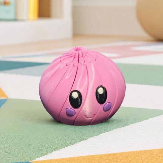 Yousheng 3D Printed Spiral Dumpling Toy, Articulated Slippery Steamed Bun Toy for Stress Relief, Rotating Twisting Fidget Toy for Kids Adults