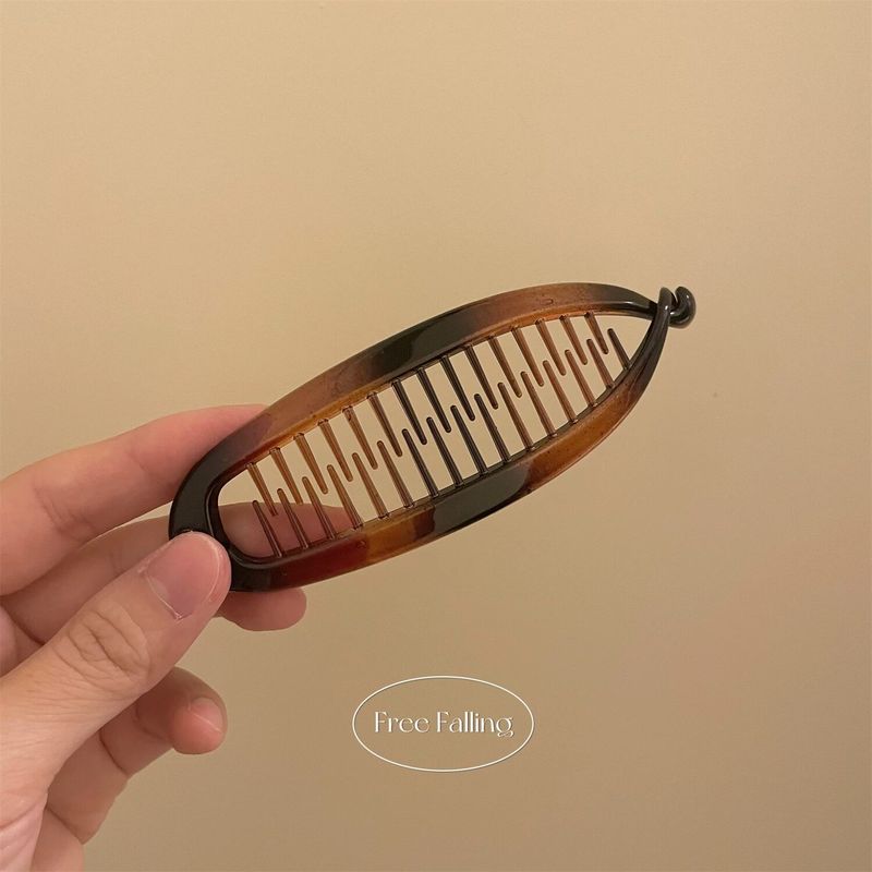 

Ff European and American Blogger Style Ponytail Banana Clip Vertical Clip Twist Clip Simple Daily Hair Accessory Hairpin Headwear Caramel Color Large Size - about 12cm
