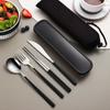 Tableware Set 304 Stainless Steel Portable Cutlery Dinner Knife Fork Spoon Chopsticks Four-piece Suit with Box Travel Flatware