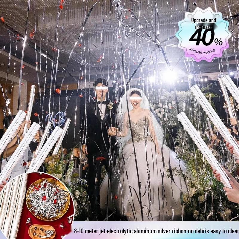 Brautrobe & Konfettikanone Set - Handliche Seifenblasenmaschine & Blumenspritze für Brautjungfernfotos & Hochzeitsspiele