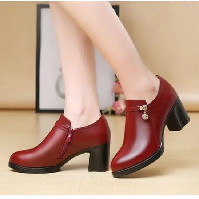 Kadın moda tatlı yüksek kaliteli kırmızı kare topuklu botlar botas femininas bayan klasik siyah ilkbahar yaz bilek topuklu botlar ba151