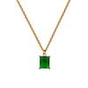 Acciaio Titanio Francese Stile Corteo Retrò Nuova Moda Quadrato Zircone Smeraldo Ciondolo Collana Gioielli da Donna Catena Clavicola