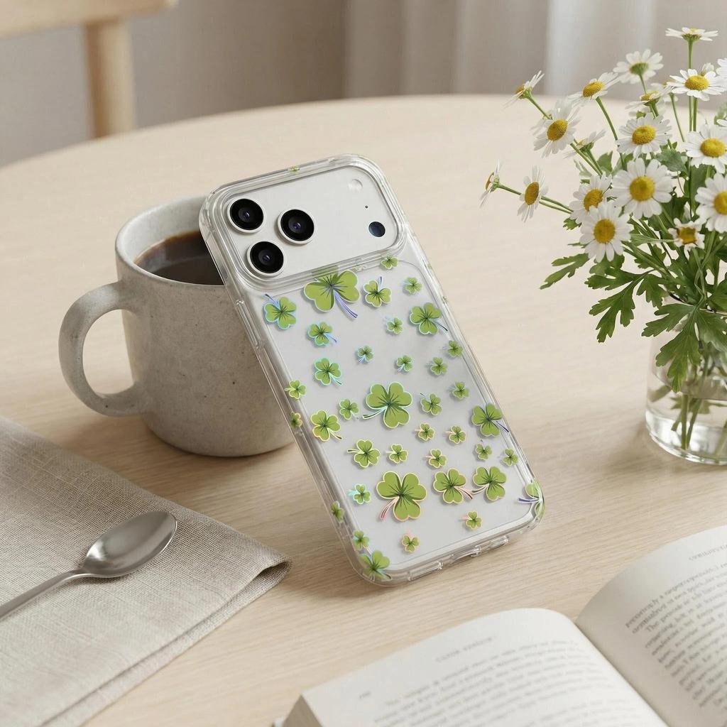 Applicable To Iphone17promax Mobile Phone Case, Colorful Laser Flower Apple 18 Anti-drop 17Pro Transparent Case