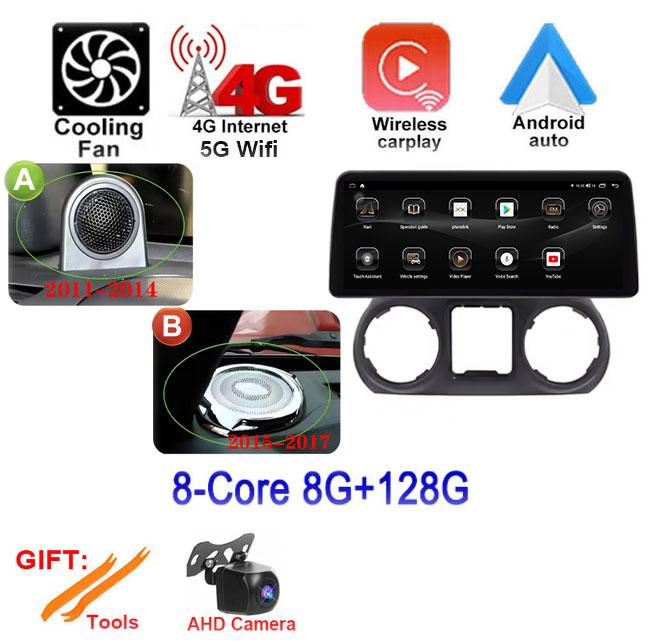 4G+Wifi For Jeep Wrangler 3 JK Android 14 Auto Car Radio Carplay Multimedia GPS Stereo Video Player