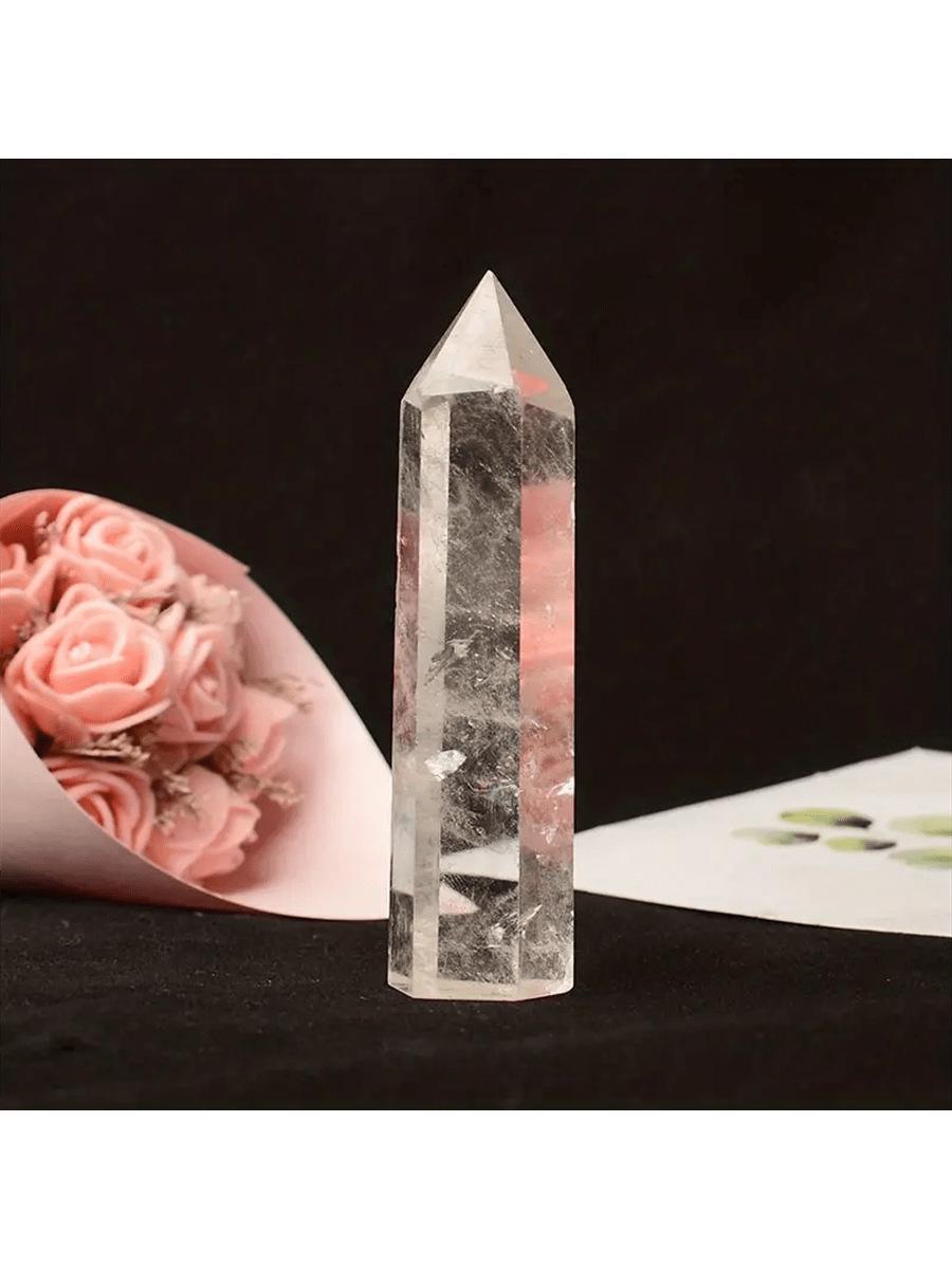 Натуральный шестиугольник из кристалла: Белый, Розовый кварц, Аметист, Лунный камень, Тигровый глаз, Цитрин, Огненный камень 4-5cm