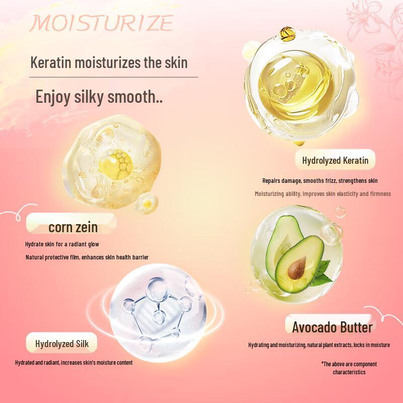 Butterfly Print Japanese Keratin White Peach Shower Gel