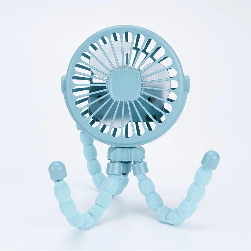 Octopus Mini Fan - Flexible Tripod Clip USB Rechargeable Portable Car & Stroller Fan, Hands-Free Cooling for Baby Office, Travel