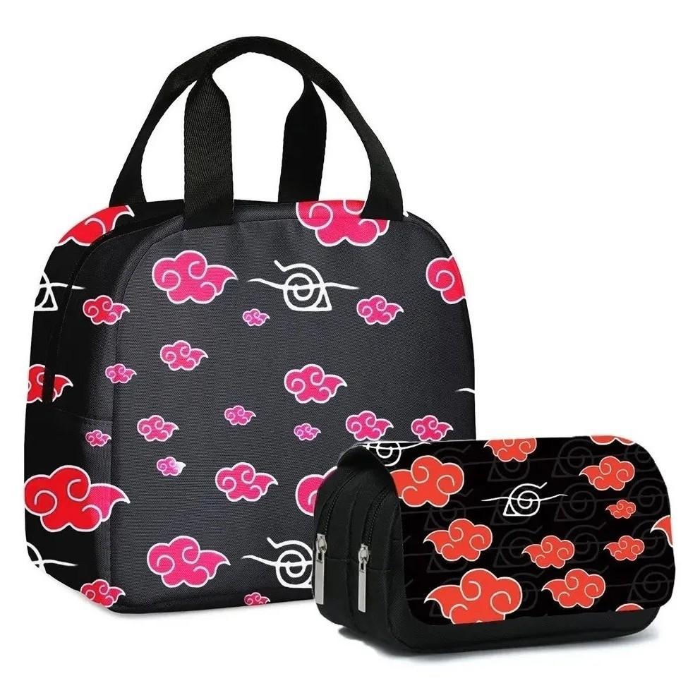 Naruto Lunch Bag Pencil Case Two-Piece Set, Primary And Secondary School Student Stationery Bag, Children'S Meal Bag Pencil Case