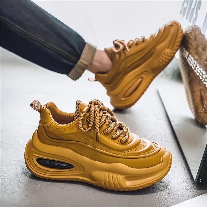 Fashion Men's Casual Shoes 2024 New Men's Sneakers Hot Sell Shock-absorbing Soft-soled Men's Platform Shoes Tenis Masculino