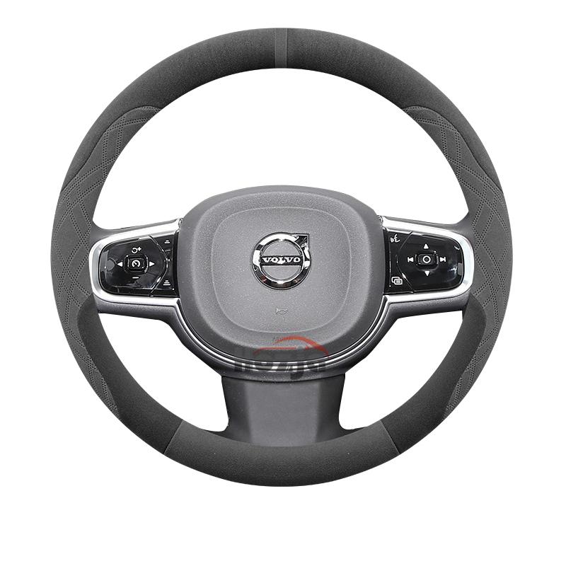 Suede Car Steering Wheel Cover for Volvo XC60 XC40 XC90 V90 S90 V60 S60 V40 EX90 EM90 Steering Wheel Accessories