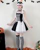[Milky Time] Clown Cosplay Halloween Costume, Black and White Checkered Pattern, Monochrome Clown