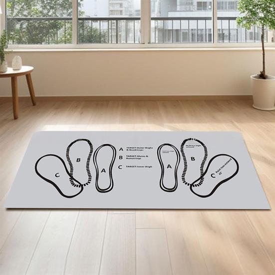 Tapis de Squat avec Guides de Position des Pieds Entraînement à Domicile Mat de Squat 31,5 x 13,78 Pouces Tapis d'Exercice Multifonctionnel pour Squats Fentes Abdominaux