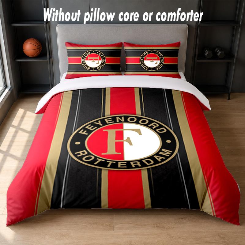 Feyenoord Design Bett Bettwäsche Set 1 Bettbezug + 2 Kissenbezüge Weich Atmungsaktiv Haushalt Bettwäsche
