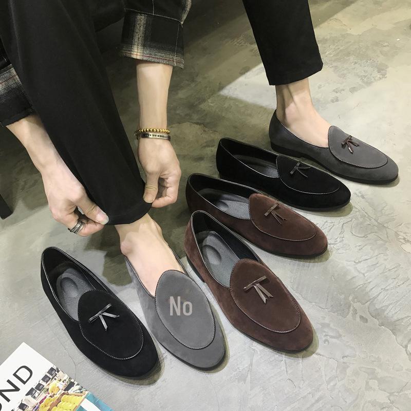 Men's 2024 British Style Suede Loafers - Bow Casual Slip-On Shoes