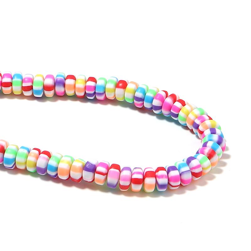 1 String Flat Round Soft Beads Colored Pottery Hole 2mm Spacer Bead For Diy Bracelet Necklace Women Jewelry Accessories Supplies