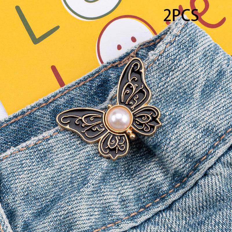 

Корсет-бабочка со съемной пуговицей без шитья для регулировки талии джинсов, инструмент для уменьшения талии, чудо для похудения 2PCS