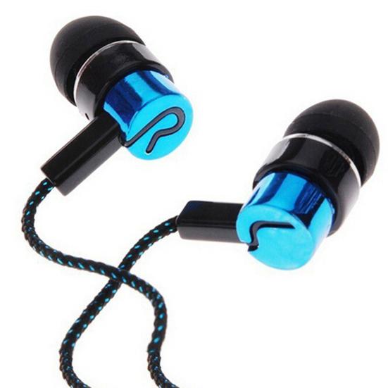 Portable Universal 3.5mm Braided Heavy Bass In-Ear Wired Earphone for Phone