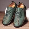 Men's Plus Size Handmade Leather Moccasins - New Spring Fashion Lace-up Casual Shoes