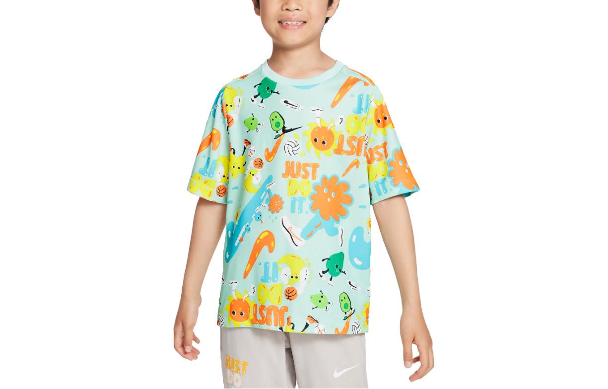 Nike Kids T Shirts Crew Neck Moderate FQ0705-346 M