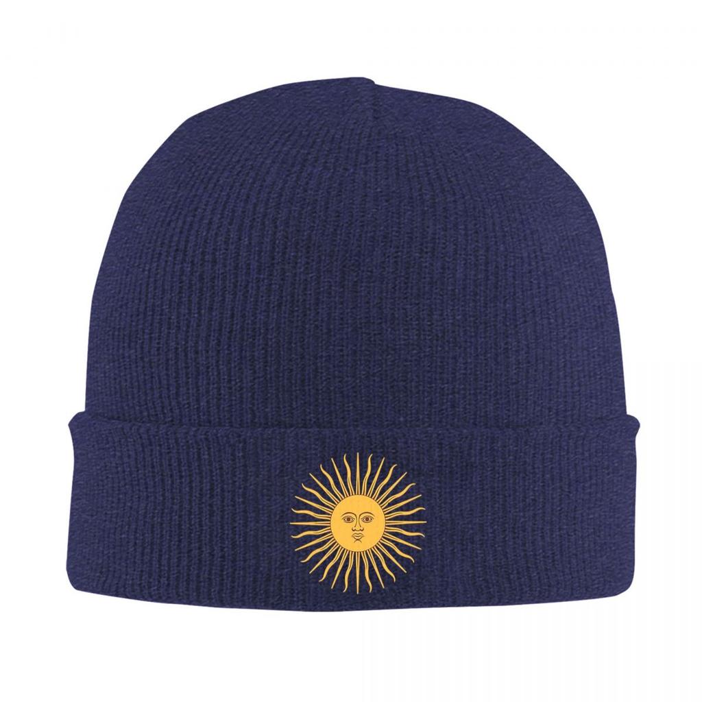 Sun Of May Flag Of Argentina Warm Knitted Cap Fashion Bonnet Hat Autumn Winter Outdoor Beanies Hats for Unisex Adult
