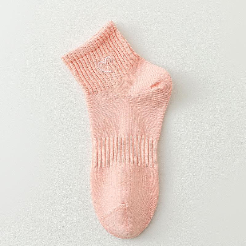 

Женские весенне-летние все виды спорта любовь вышивка бесшовные низкие короткие хлопковые носки 1 pair оранжевый