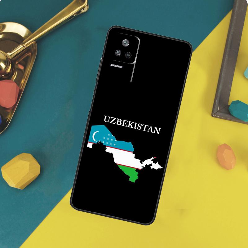 Uzbekistan Flag Coat Of Arms Case For Xiaomi 13T 11T 12T 14T Pro 13 14 15 Ultra POCO X7 Pro X3 X5 X6 F5 F6 M6 Pro Funda