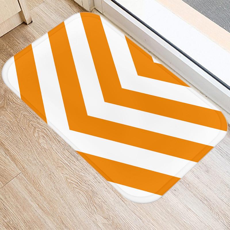 Fashion Orange Geometric Pattern Entrance Door Mat Bathroom Kitchen Anti-Slip Floor Indoor Room Home Decor Non-Slip Rug
