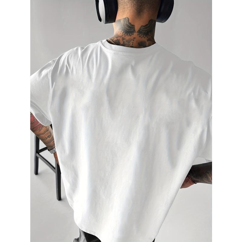 European Size Slogan Print "IT IS WHAT IT IS" T-Shirt, Breathable Fiber, Street Style T-Shirt - Loose Fit, Men'S T-Shirt, Round Neck T-Shirt