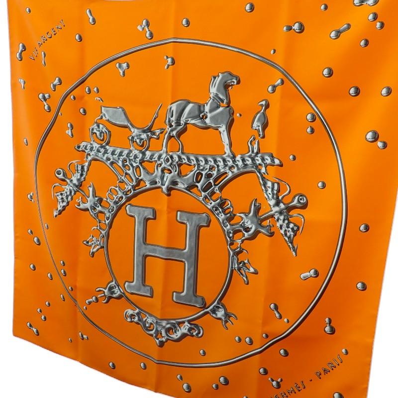HERMES   scarf Orange silk Women