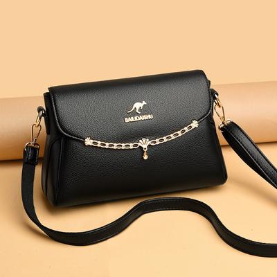 Women's Bag Fashion Soft Leather Middle-aged Mother Shoulder Bag Large Capacity Small Square Bag Women's Satchel