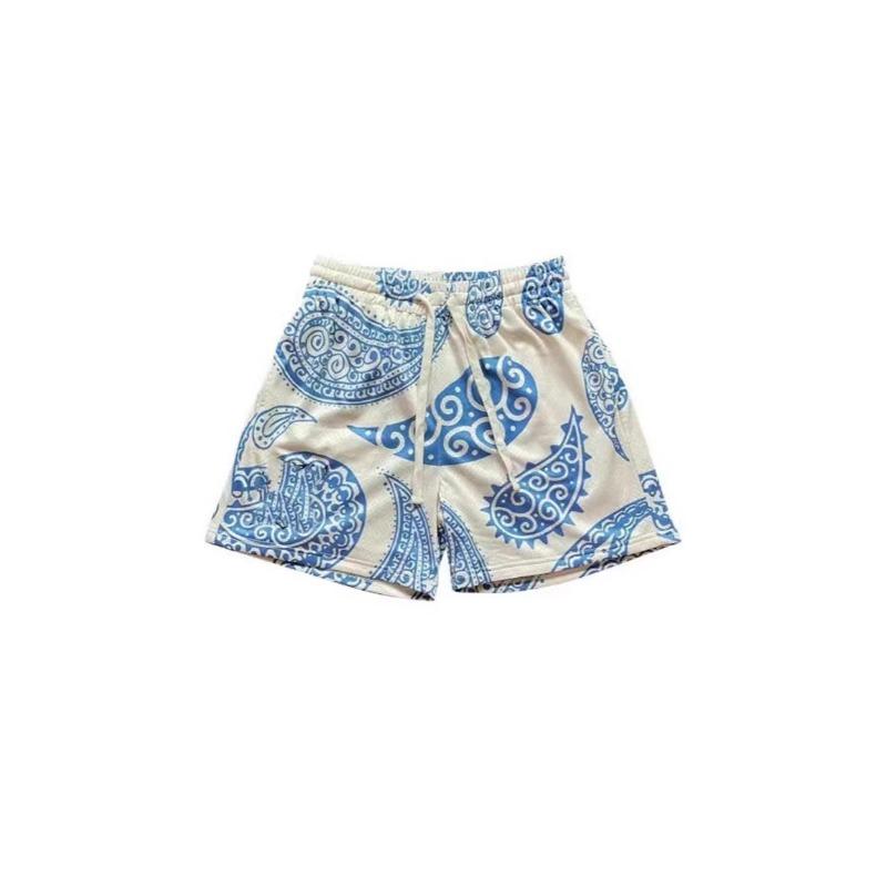Men Paisley Print Mesh Drawstring Casual Shorts