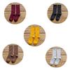 5 Pairs Solid Ribbed Crew Socks Women Mixed Color 4 Seasons Fit Loose Socks Set Daily Basic Sox