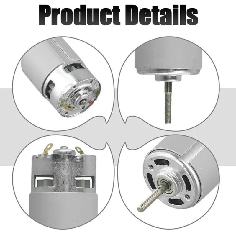 Grass Cutter Motor Replacement Part RS755, Cylindrical Motor Form with Threaded End, Metal Housing, 98 x 44.5 mm, for Brush Cutter Maintenance