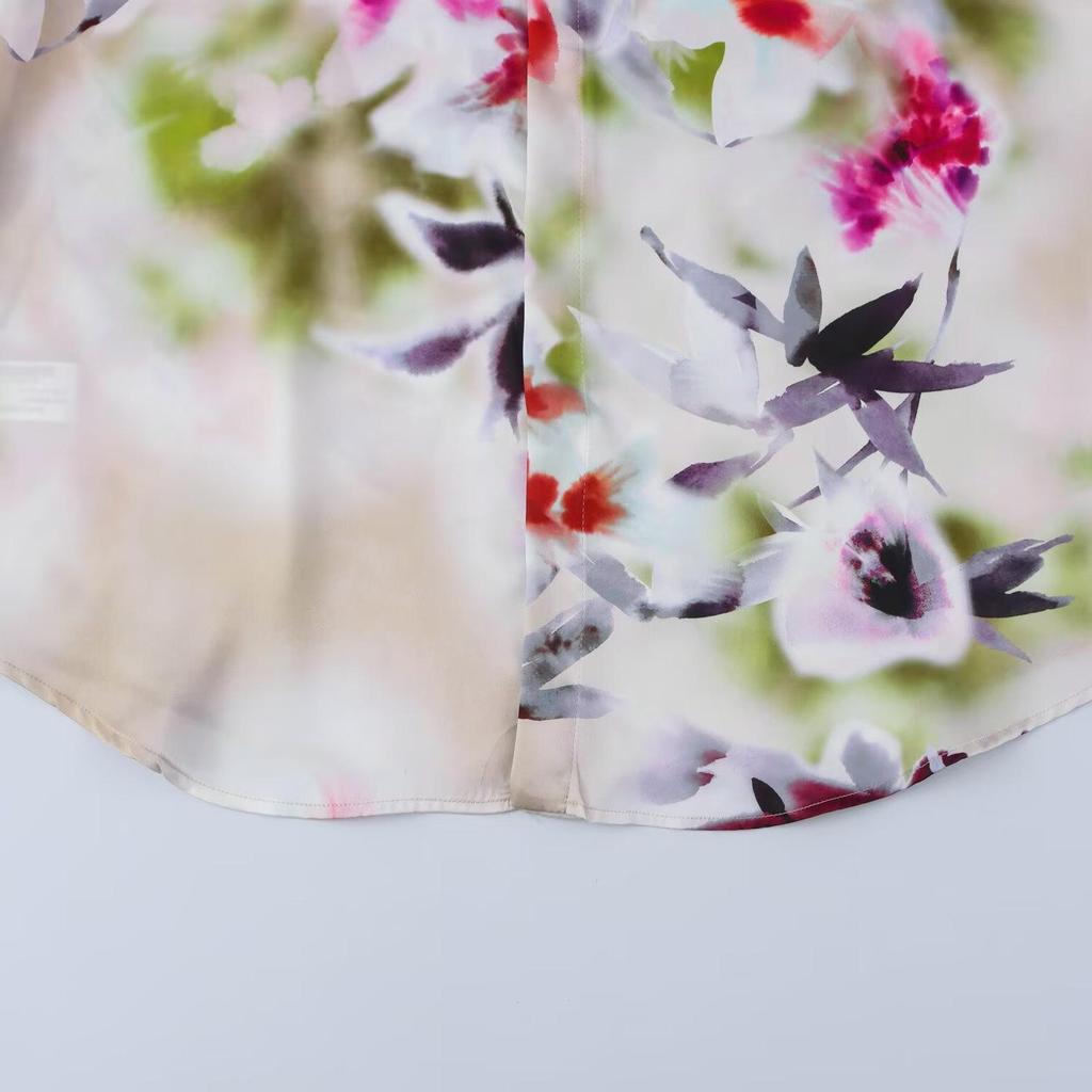TAOP&ZA Women's Floral Satin Long Sleeve Shirt - Spring/Summer Collection