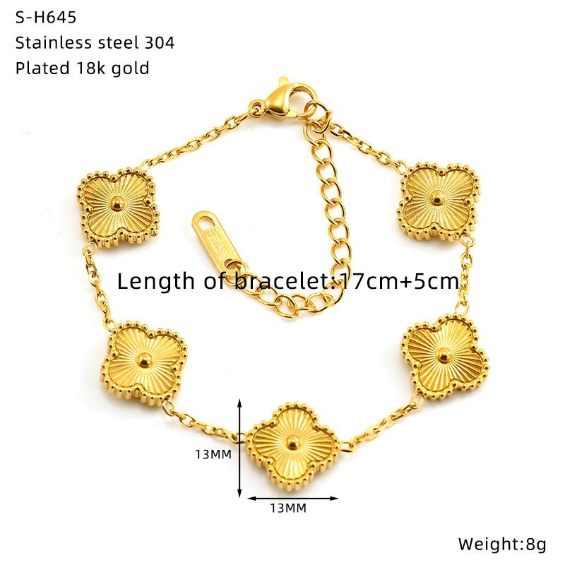 

Браслет из титановой стали Четырехлистный клевер с универсальным и высококлассным ощущением