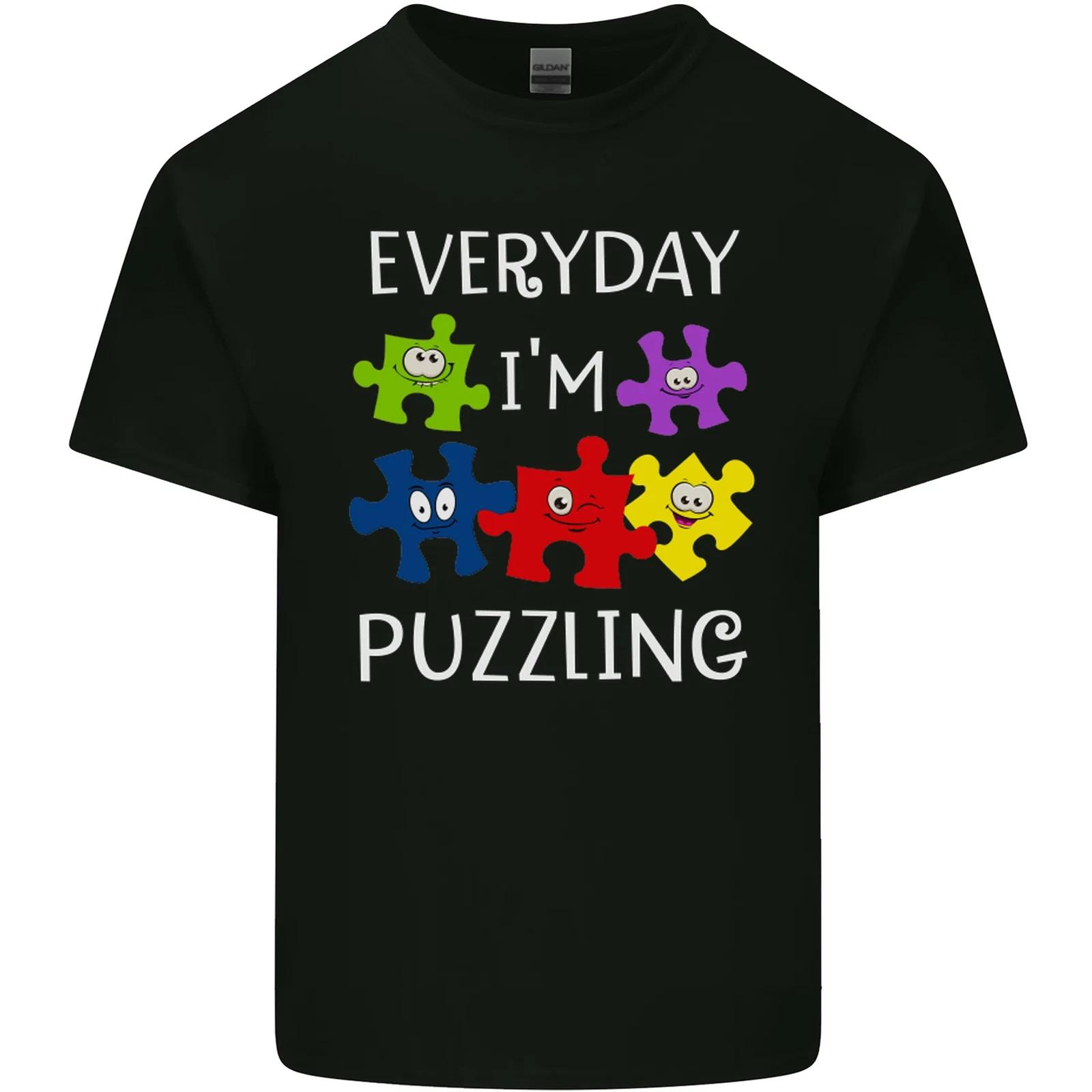 

Every Day Im Puzzling Autism Autistic ASD Kids T-Shirt Childrens L