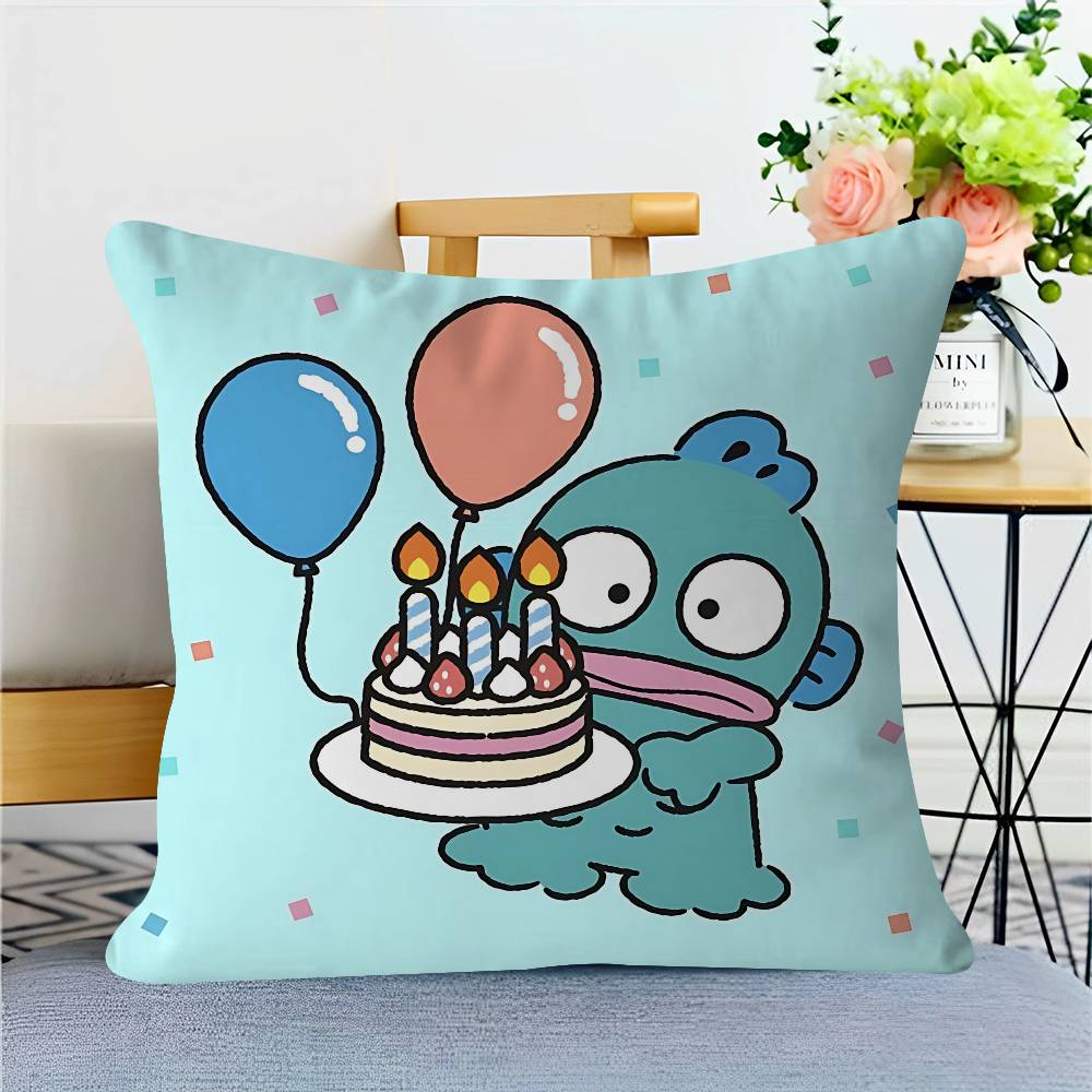 Cartoon H-Hangyodon Cushion Cover Car Throw Pillow Case For Sofa Car Christmas Gift 40x40cm 45x45cm