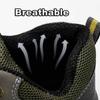 Oulylan Male Lightweight Breathable Safety Shoes Wear Resistant Footwear Steel Toe Protective Boots Puncture-Proof Work Sneakers