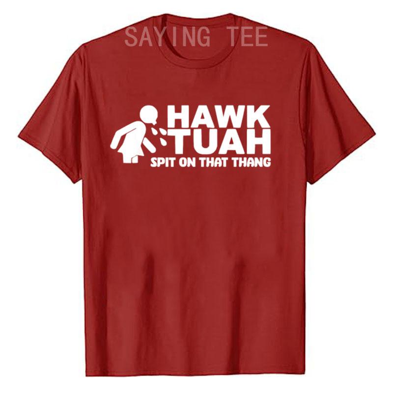 Футболка с юмористической надписью Hawk Tuah Spit on That Thang для девушек, с коротким рукавом, классная футболка Hawk Tuah S