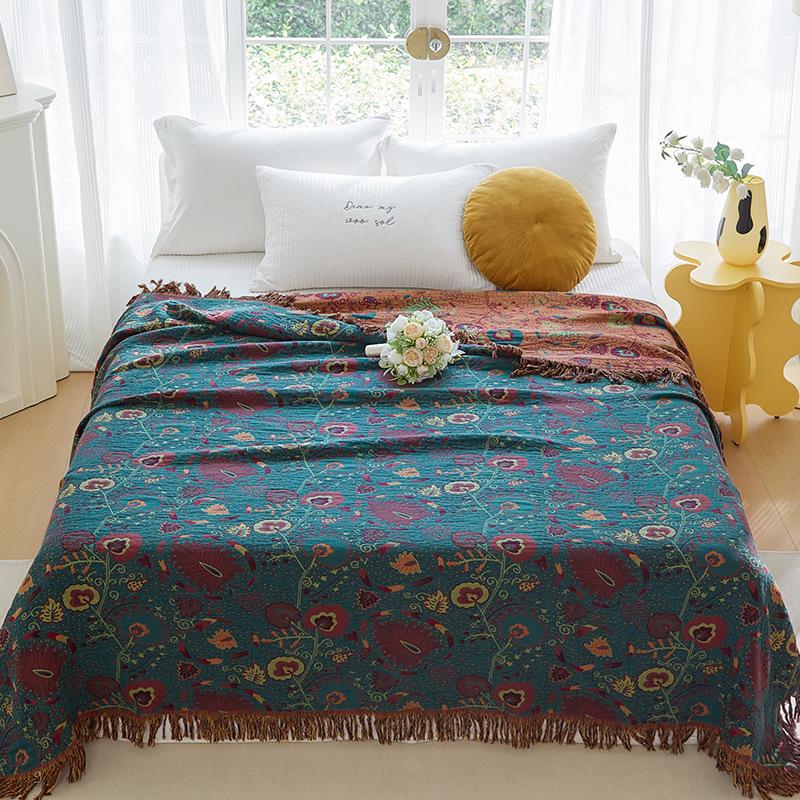 Multi-layer Cotton Gauze Throw Blanket Machine Washable Towel Quilt Summer Sofa Office Nap Air Conditioning Cover Blanket Household Sofa Towel